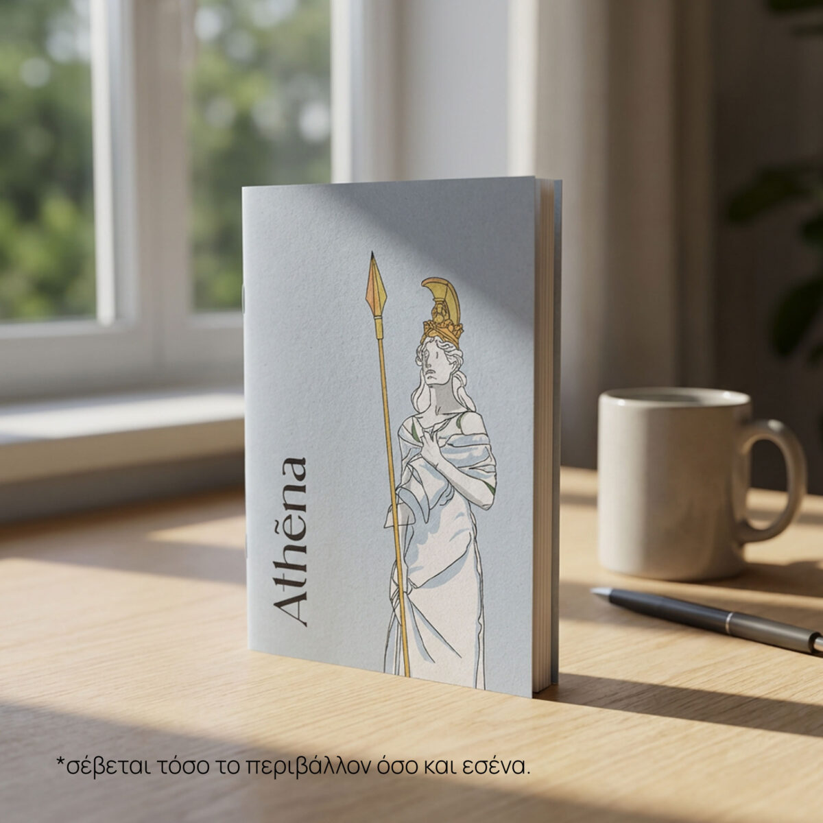 Notebook Goddess Athena lifestyle shot on professional desk