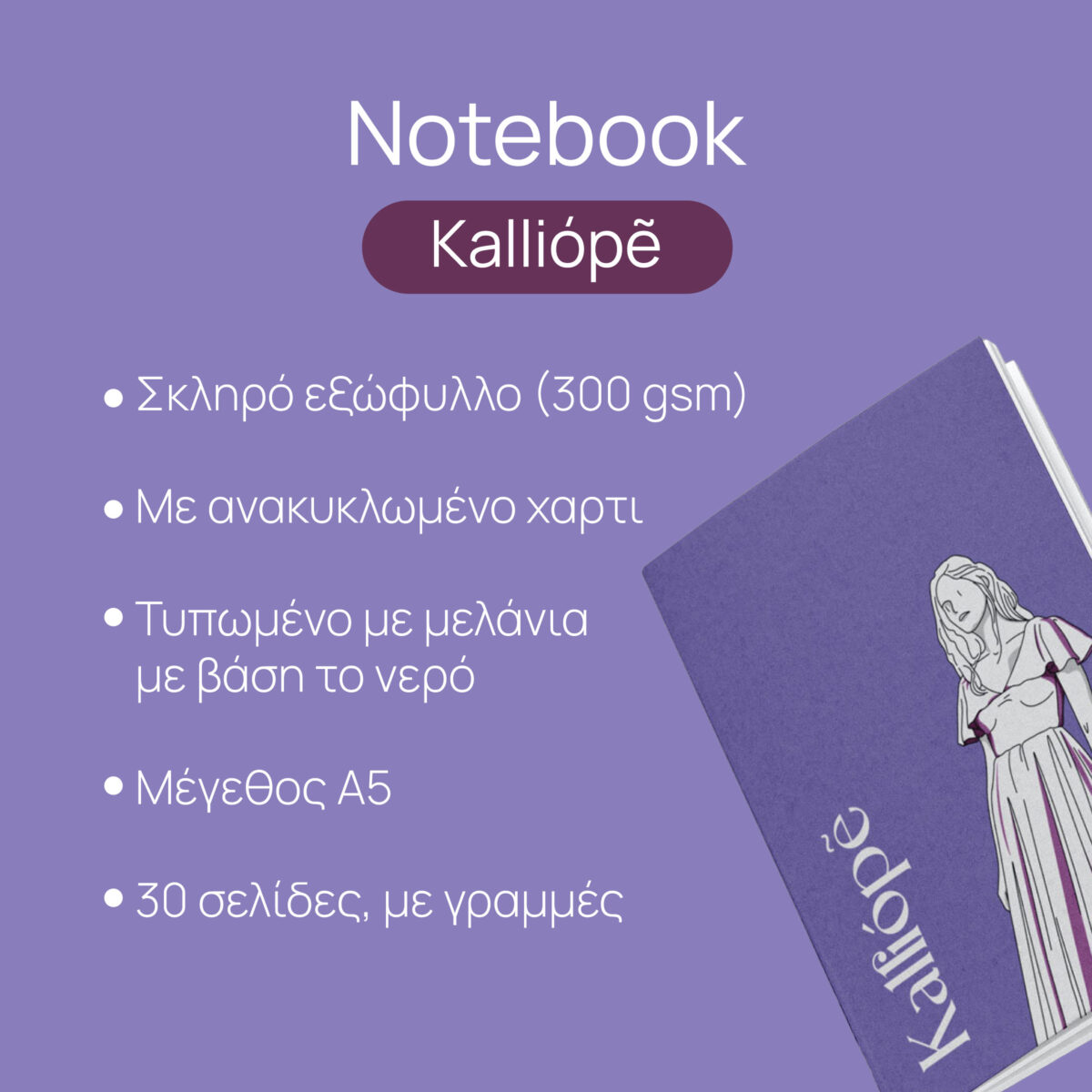 Sustainable recycled paper detail Muse Kalliope Notebook