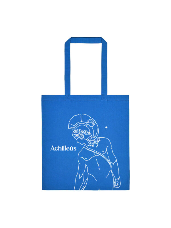 Blue Tote Bag Achilleus and Patroklos Modern Mythology Love Artually