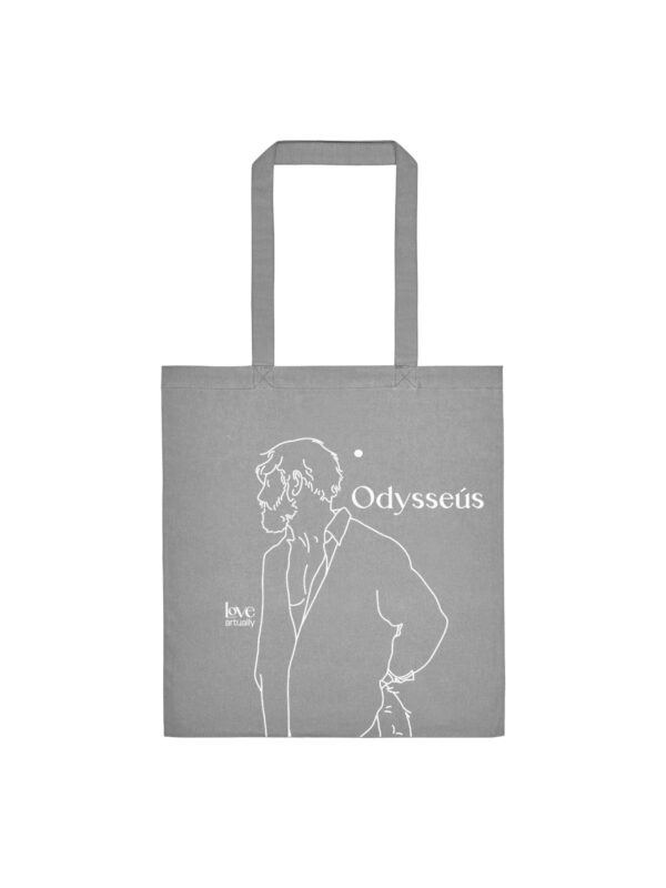 Odysseus-Penelope-Grey-Tote-Main Grey Tote Bag Odysseus and Penelope Modern Mythology Love Artually