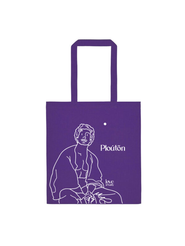 Pluton-Persephone-Purple-Tote-Main Purple Tote Bag Pluton and Persephone Modern Mythology Love Artually