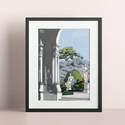Eros-Psyche-Art-Close-up Modern Myths Art Print Eros and Psyche Illustration Close up