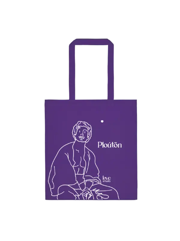 Purple Tote Bag Pluton and Persephone Modern Mythology Love Artually