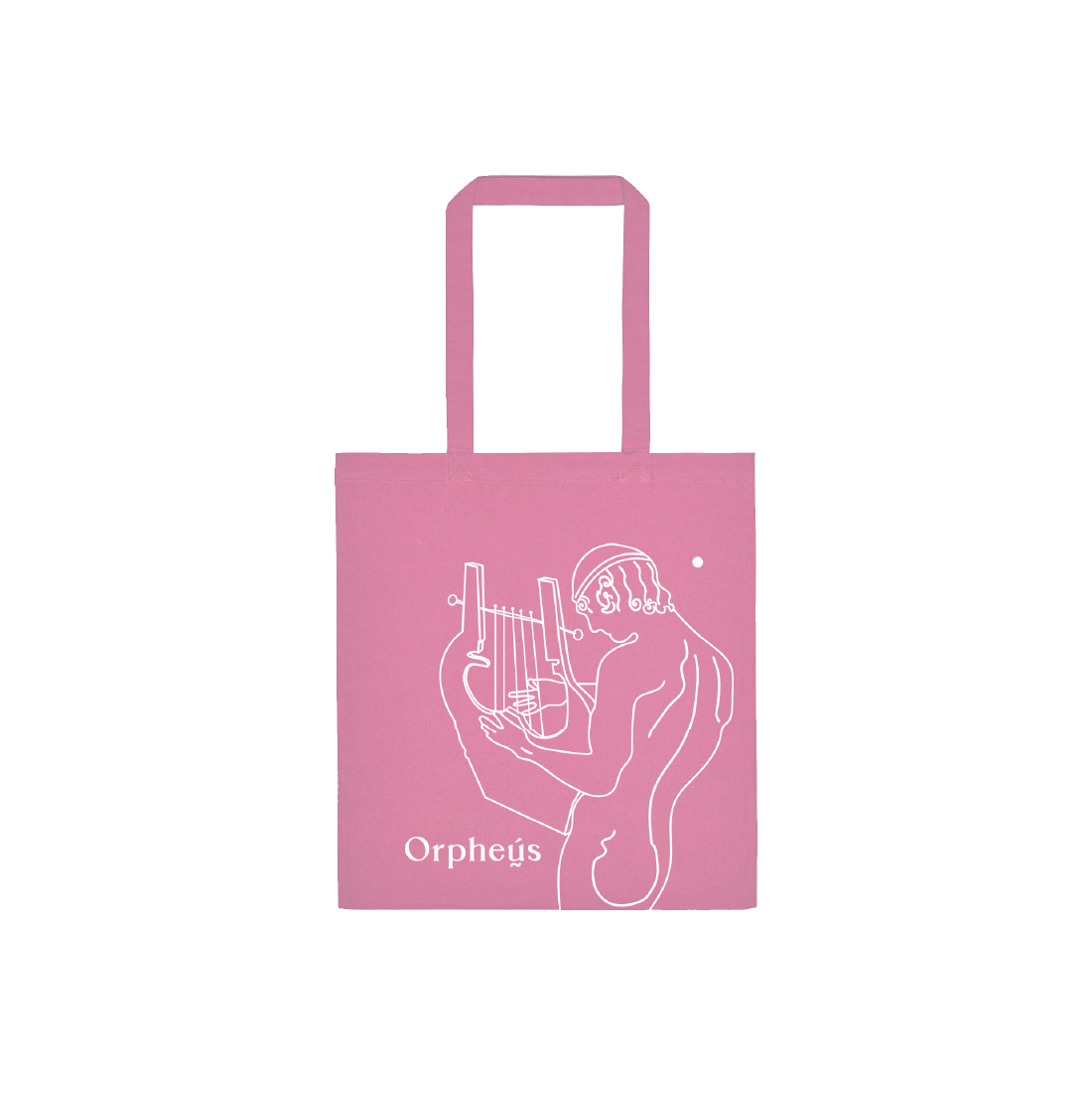 Orpheus-Voice-Side Orpheus side illustration on Romantic Rose Pink Tote Bag