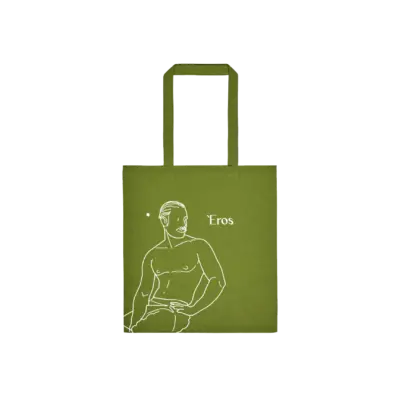 Eros-Psyche-Olive-Tote-Main Olive Tote Bag Eros & Psyche Modern Mythology Love Artually Shopper