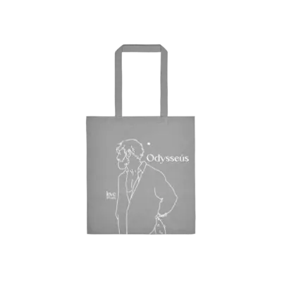 Odysseus-Penelope-Grey-Tote-Main Grey Tote Bag Odysseus and Penelope Modern Mythology Love Artually