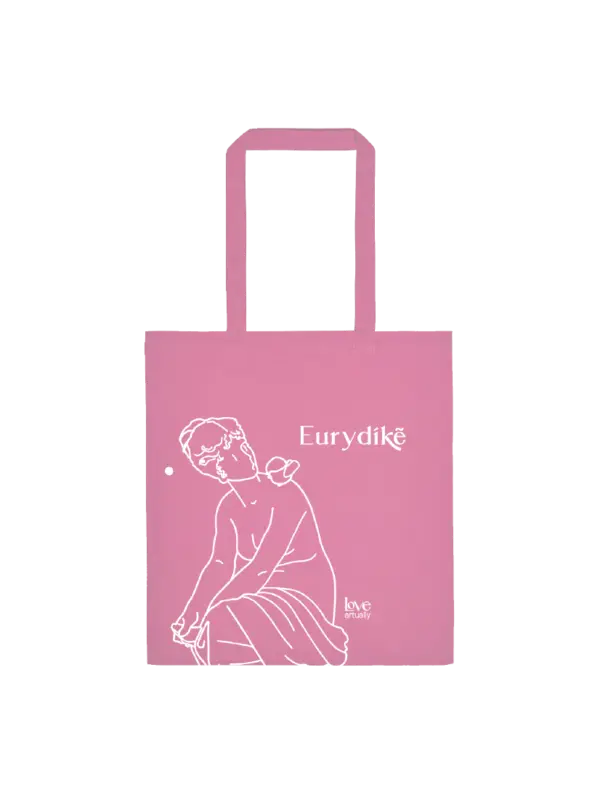 Pink Tote Bag Orpheus and Eurydike Modern Mythology Love Artually