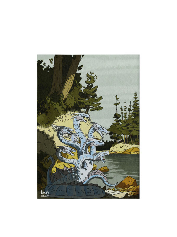 Lernaean Hydra Art Print Modern Mythology Resilience Love Artually A5