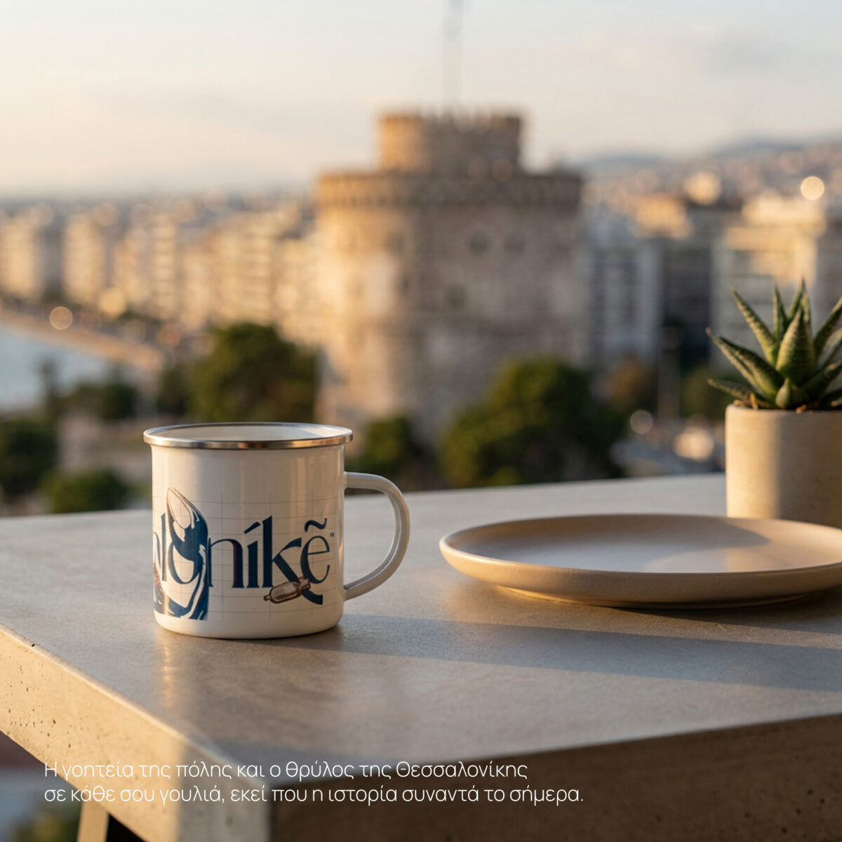 Travel Enamel Mug for camping and outdoors Thessaloniki Mermaid