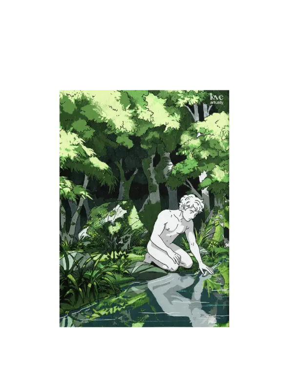 Narcissus Art Print Modern Mythology Self Reflection Love Artually A5