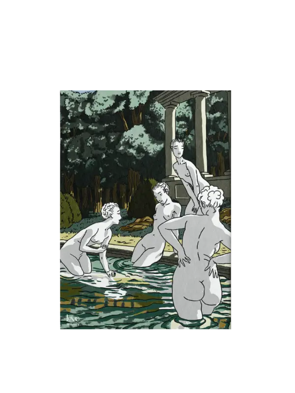 Sappho Bath Scene Art Print Modern Mythology Inclusion Love Artually A5