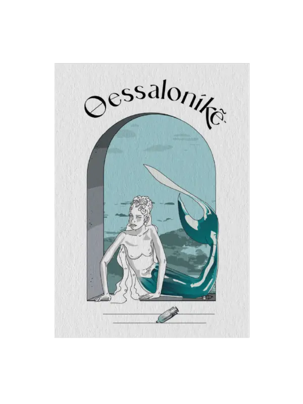 Thessalonike Mermaid Card Postal Modern Mythology Aqua Love Artually