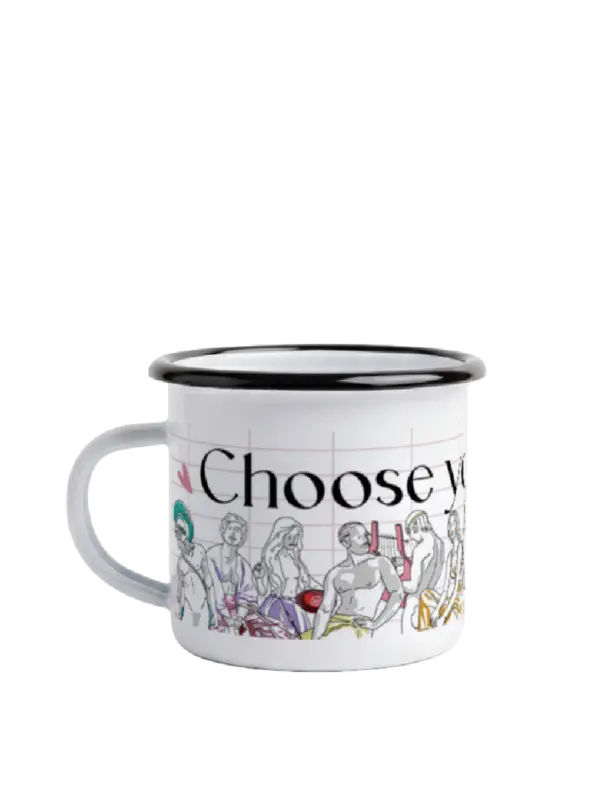 Enamel Mug Choose Your Lover Queer Pantheon Illustration Love Artually