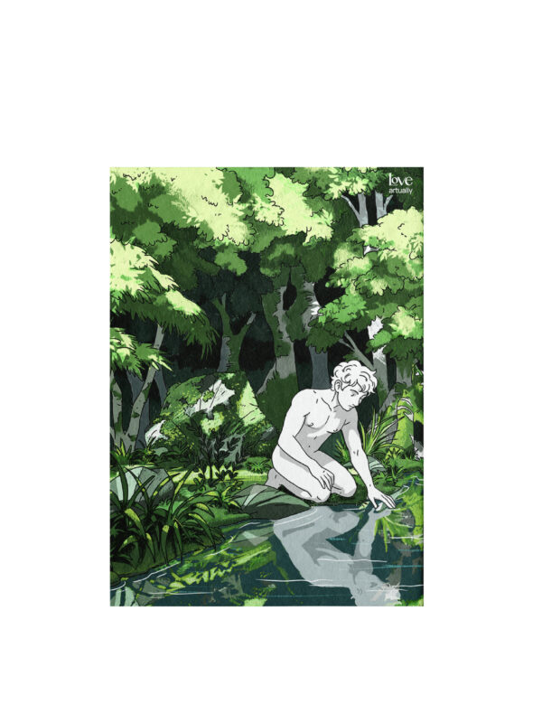 Narcissus Art Print Modern Mythology Self Reflection Love Artually A5