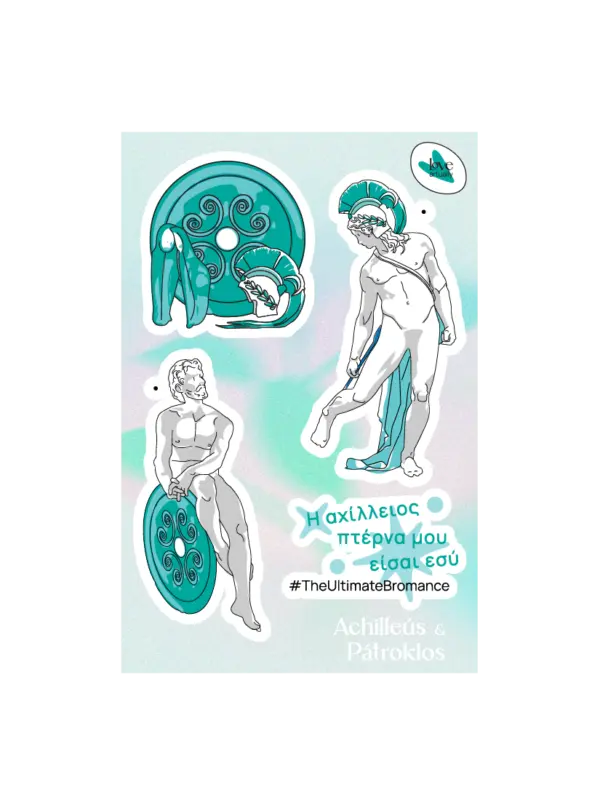 Sticker Group Achilles and Patroklos Mythic Art Love Artually Eco Friendly