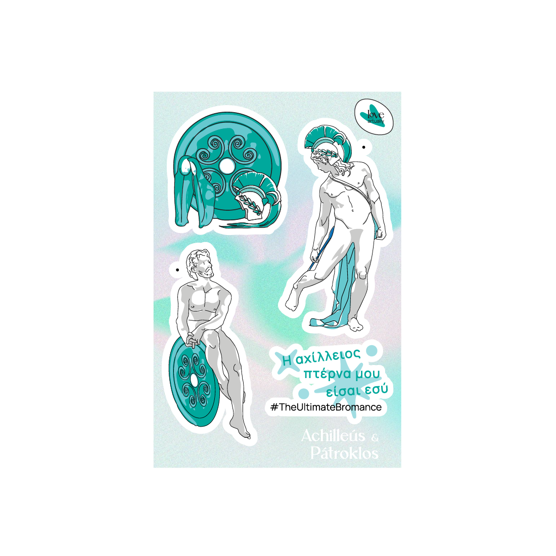 Achilles-Patroklos-Sticker-Group-Main Sticker Group Achilles and Patroklos Mythic Art Love Artually Eco Friendly